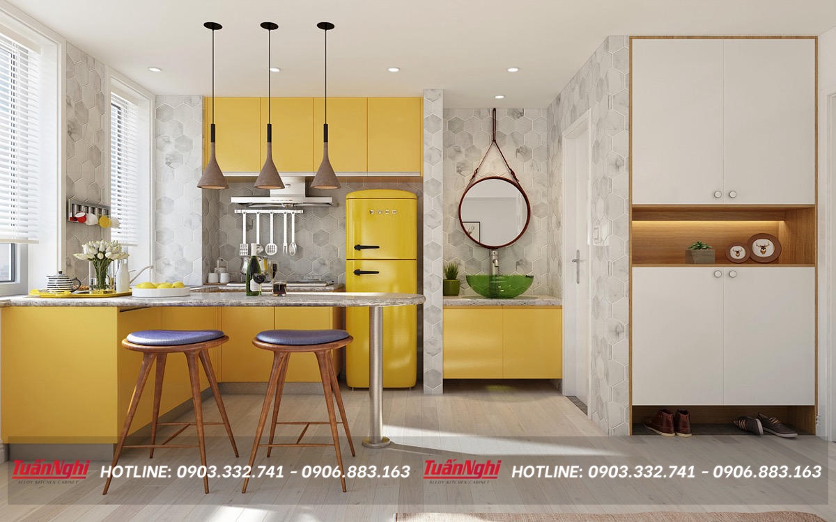 các mẫu tủ bếp đơn giản đẹp