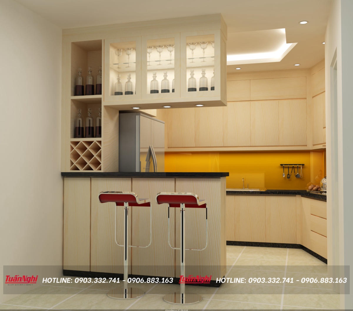 mẫu tủ bếp đơn giản