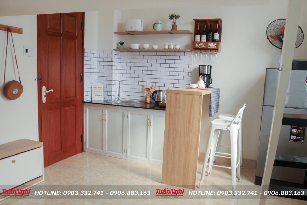 Mẫu tủ bếp mini giá rẻ