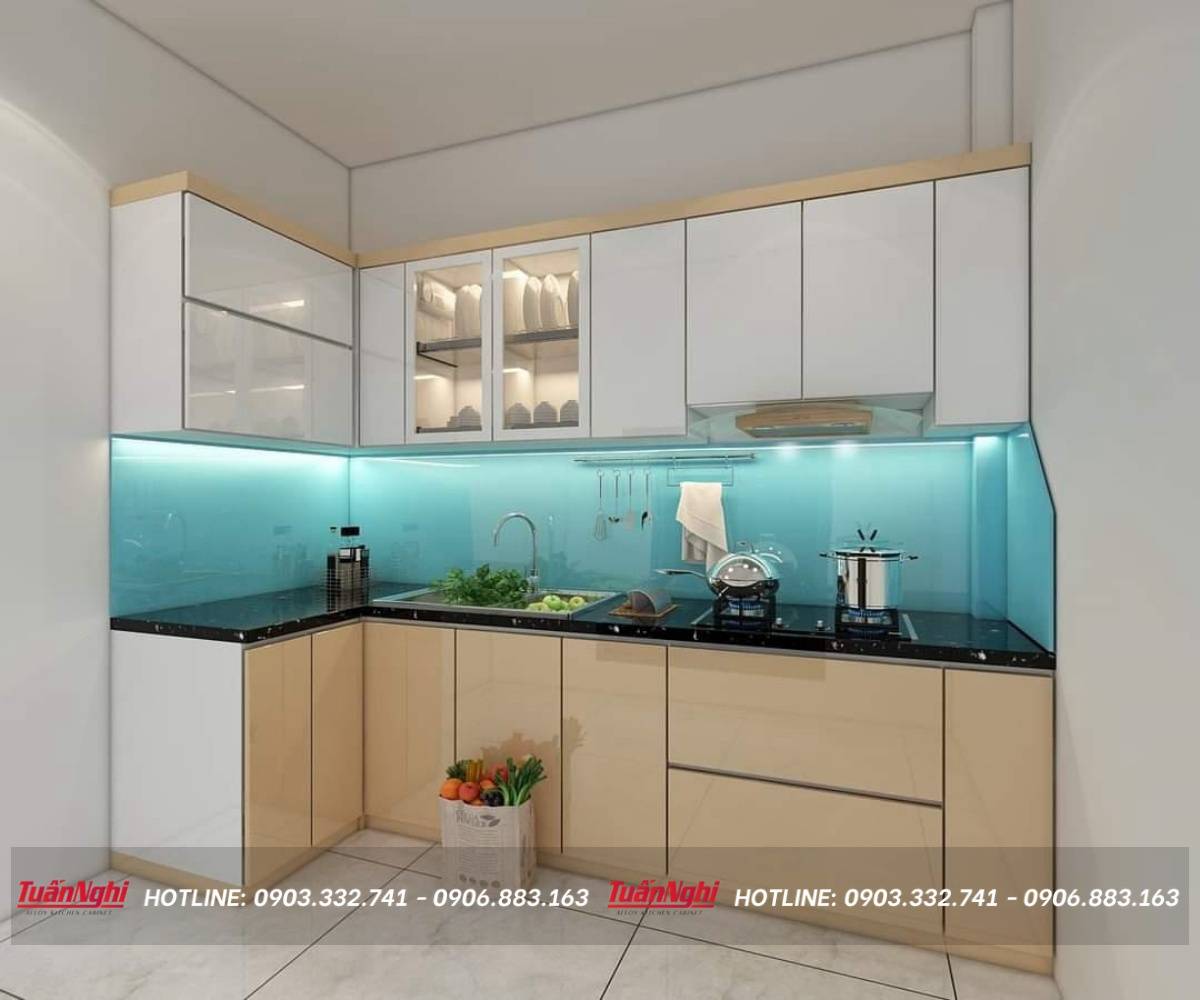 mau tu bep mini go cong nghiep phu acrylic