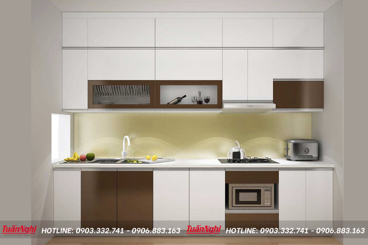 Mẫu tủ bếp mini Inox