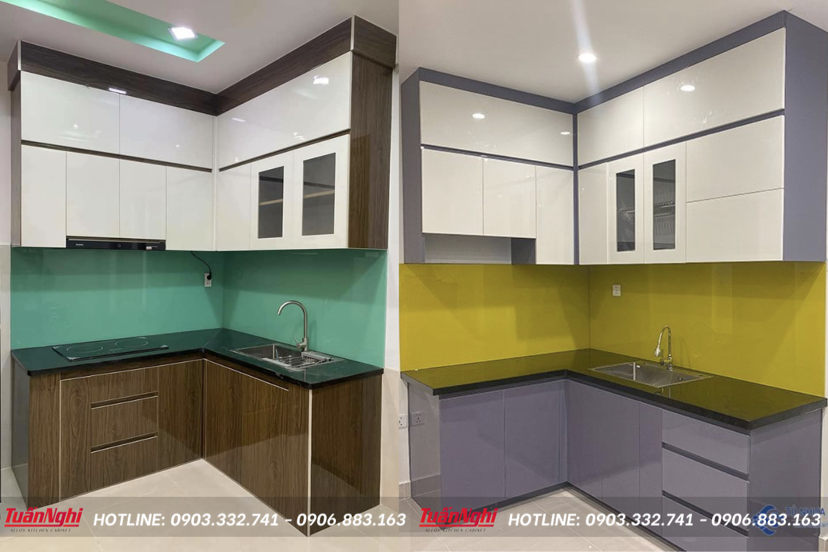 Mẫu tủ bếp nhựa mini