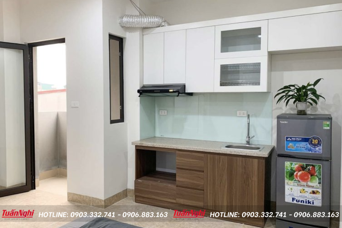 Mẫu tủ bếp nhựa mini