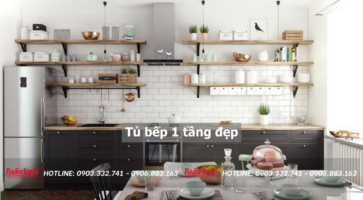 20+ Mẫu tủ bếp 1 tầng đẹp phong cách hiện đại 2023 29 tủ bếp 1 tầng đẹp