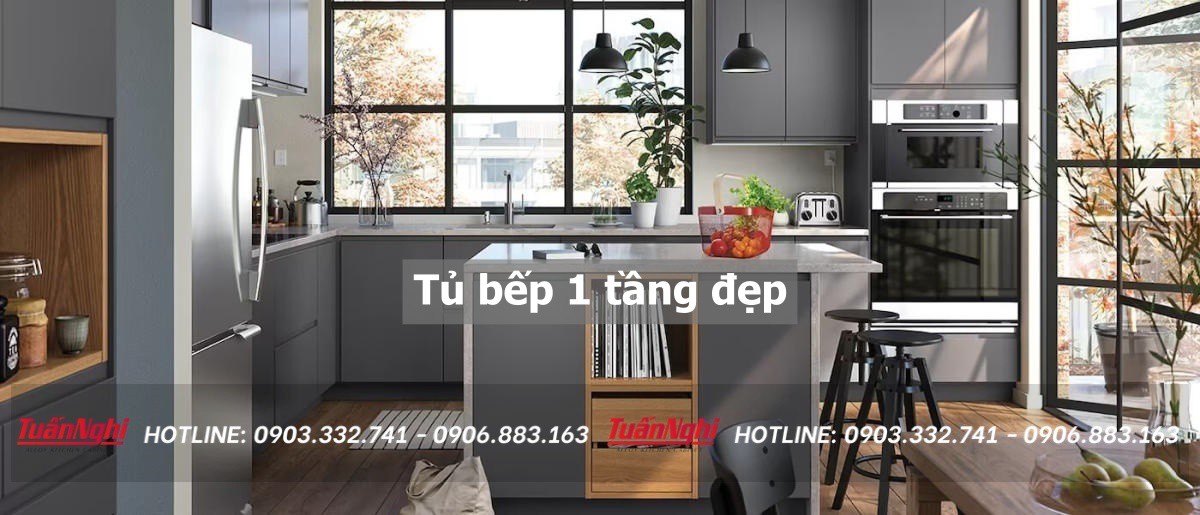 20+ Mẫu tủ bếp 1 tầng đẹp phong cách hiện đại 2023 35 tủ bếp 1 tầng đẹp