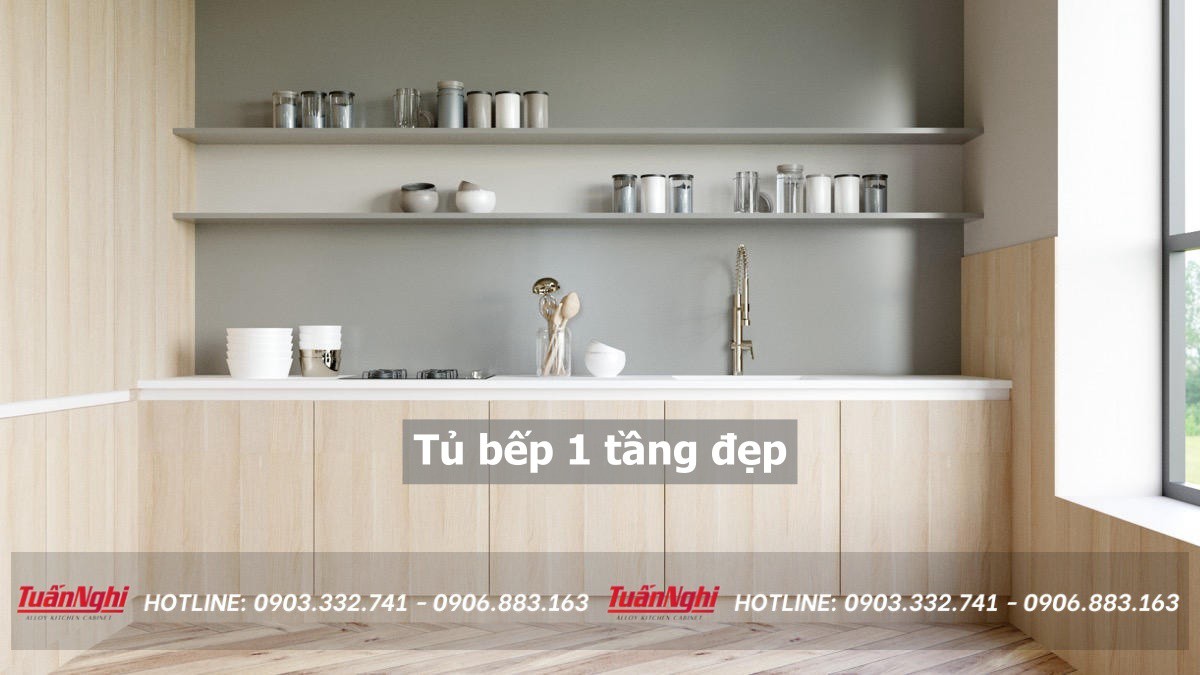 20+ Mẫu tủ bếp 1 tầng đẹp phong cách hiện đại 2023 21 tủ bếp 1 tầng đẹp