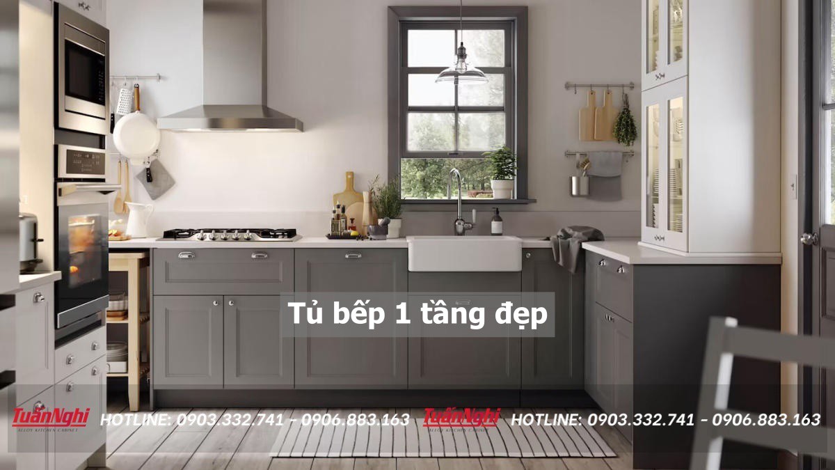20+ Mẫu tủ bếp 1 tầng đẹp phong cách hiện đại 2023 22 tủ bếp 1 tầng đẹp