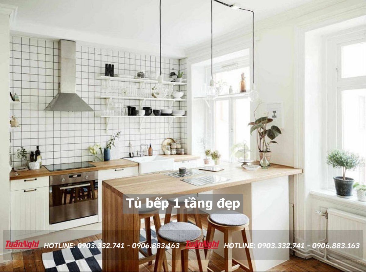 20+ Mẫu tủ bếp 1 tầng đẹp phong cách hiện đại 2023 25 tủ bếp 1 tầng đẹp
