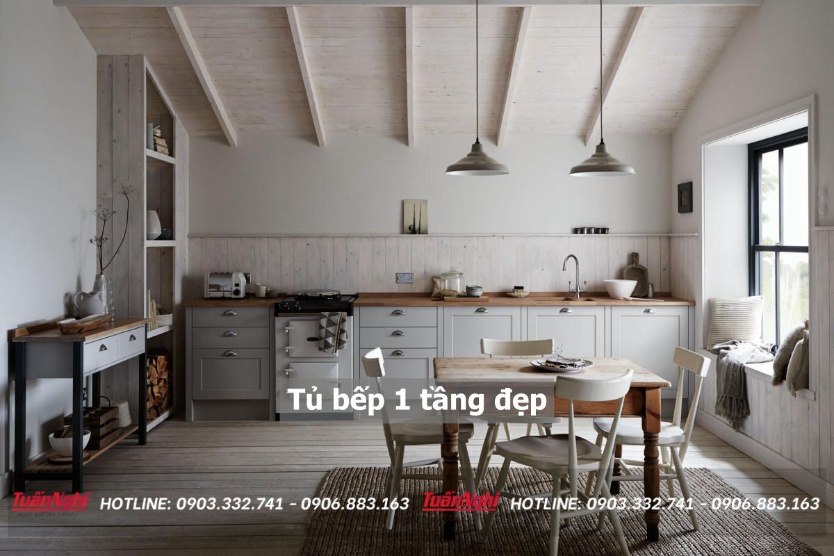 20+ Mẫu tủ bếp 1 tầng đẹp phong cách hiện đại 2023 26 tủ bếp 1 tầng đẹp