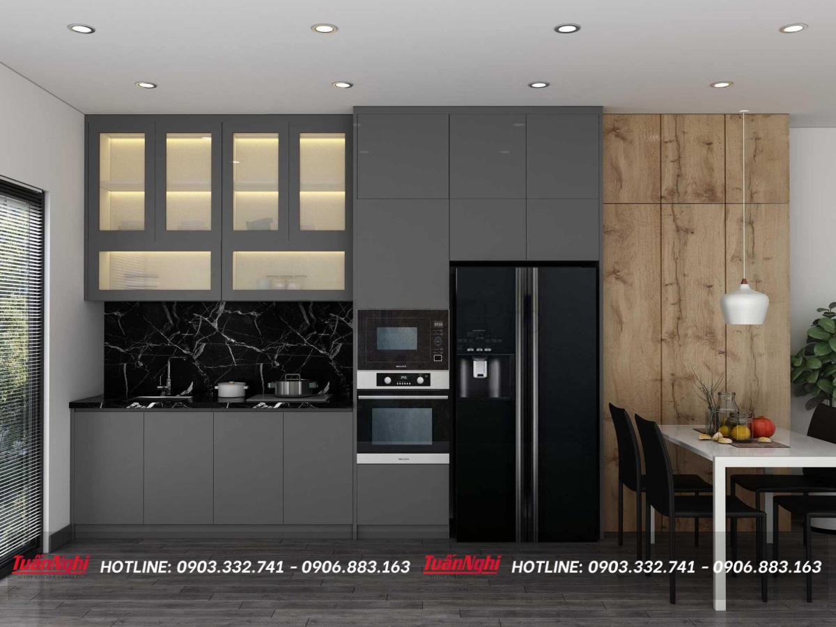 Mẫu tủ bếp âm tường