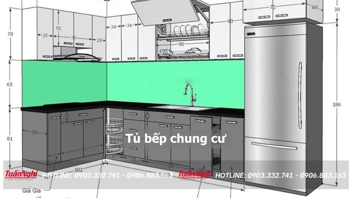 40+ Mẫu tủ bếp cho chung cư nhỏ hiện đại nhất 2023 100 tủ bếp chung cư