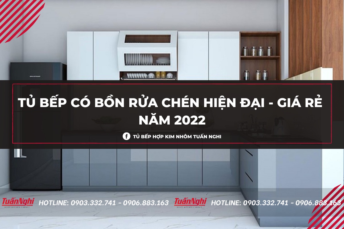 Mẫu tủ bếp mini có bồn rửa chén đẹp hiện đại 