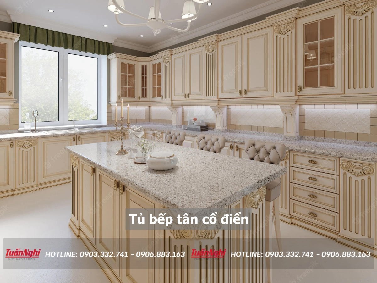 Tủ bếp tân cổ điển