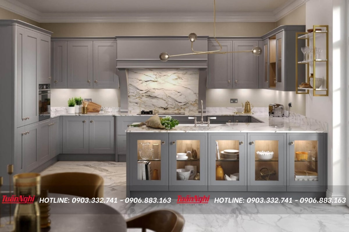 Nhân đôi bếp chữ L thường được áp dụng cho những căn bếp có không gian rộng