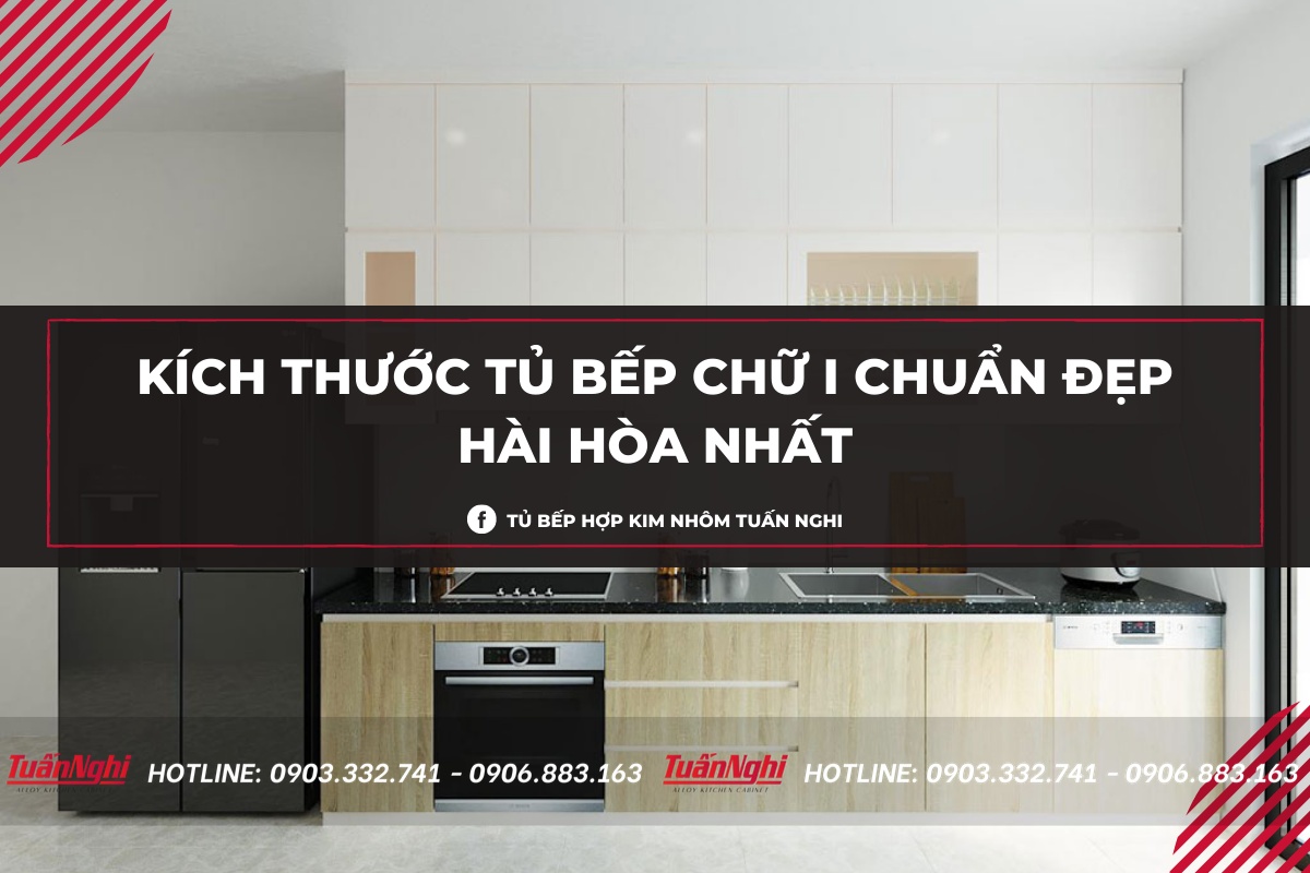 Kích thước tủ bếp chữ i phù hợp cho không gian bếp 