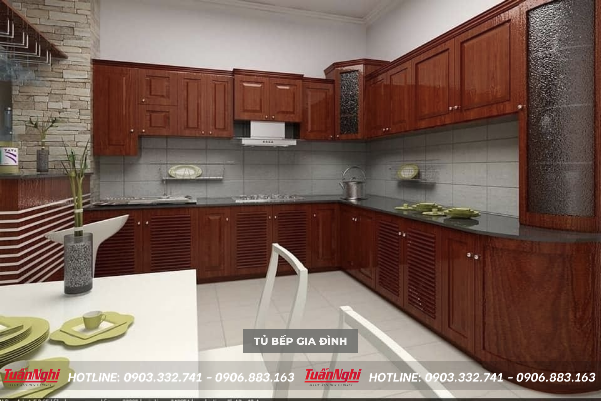 mẫu tủ bếp hình chữ L