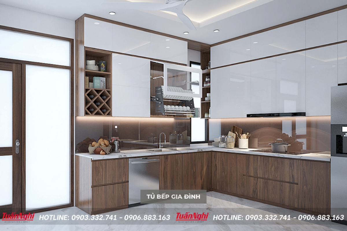 mẫu tủ bếp hình chữ L