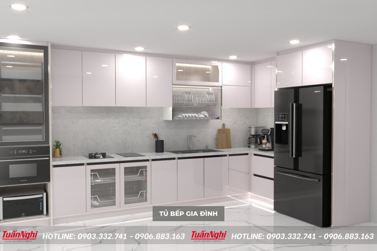 mẫu tủ bếp hình chữ L