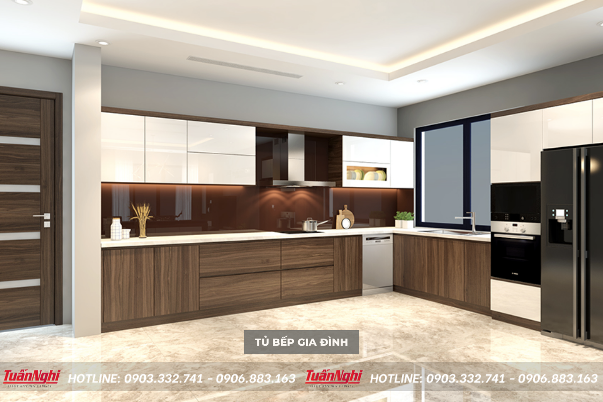 mẫu tủ bếp hình chữ L