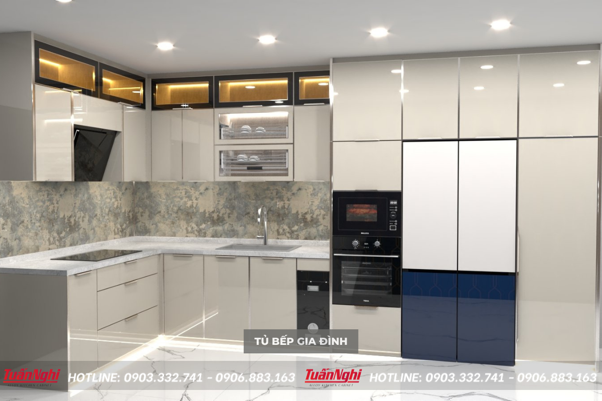 mẫu tủ bếp hình chữ L