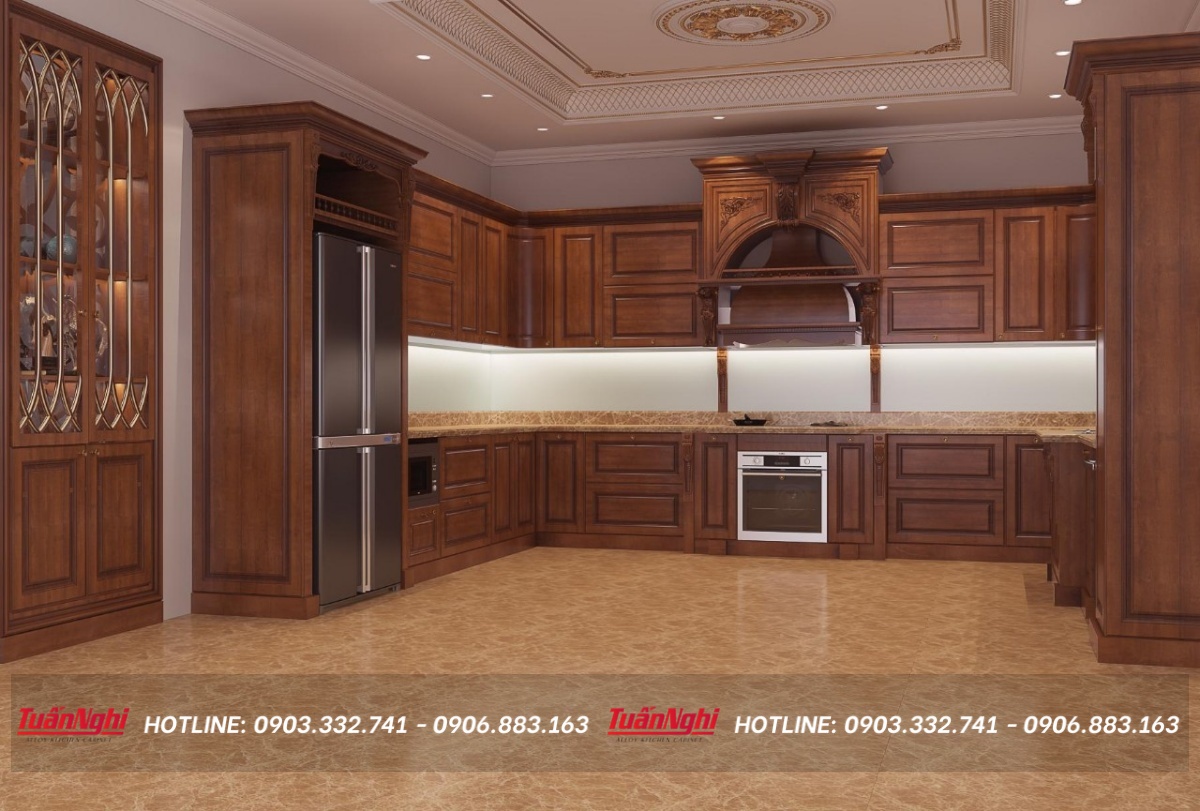 các mẫu tủ bếp tân cổ điển