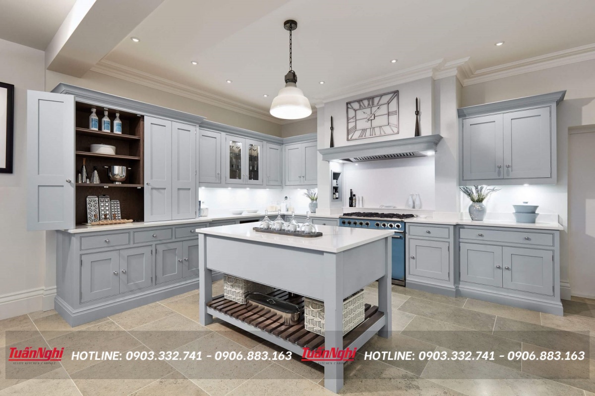 các mẫu tủ bếp tân cổ điển