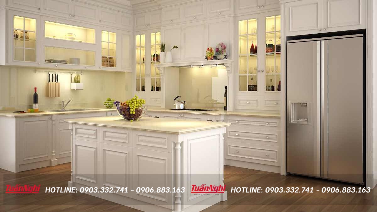 các mẫu tủ bếp tân cổ điển