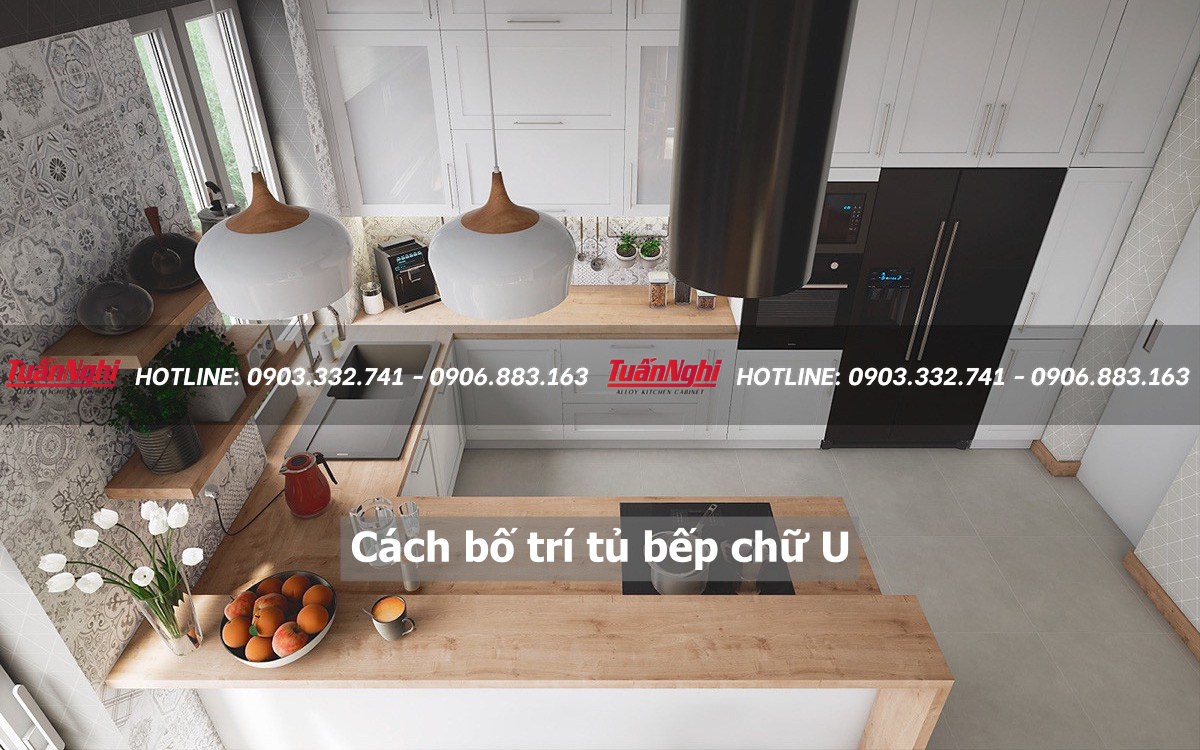 Cách bố trí tủ bếp chữ u