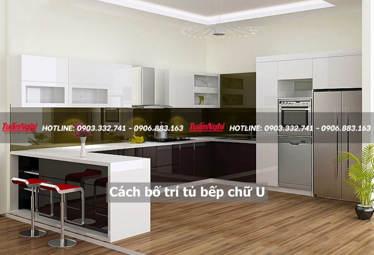 Cách bố trí tủ bếp chữ u