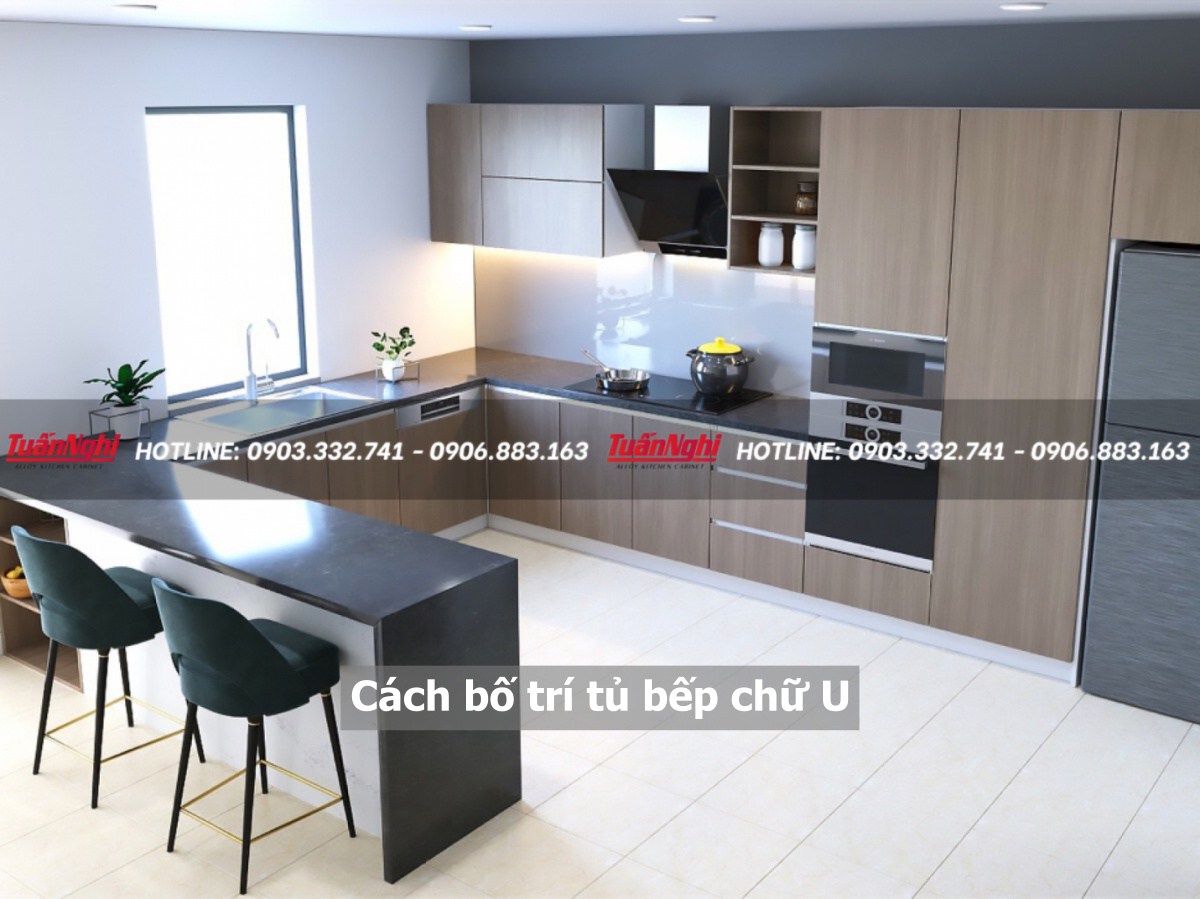 Cách bố trí tủ bếp chữ u