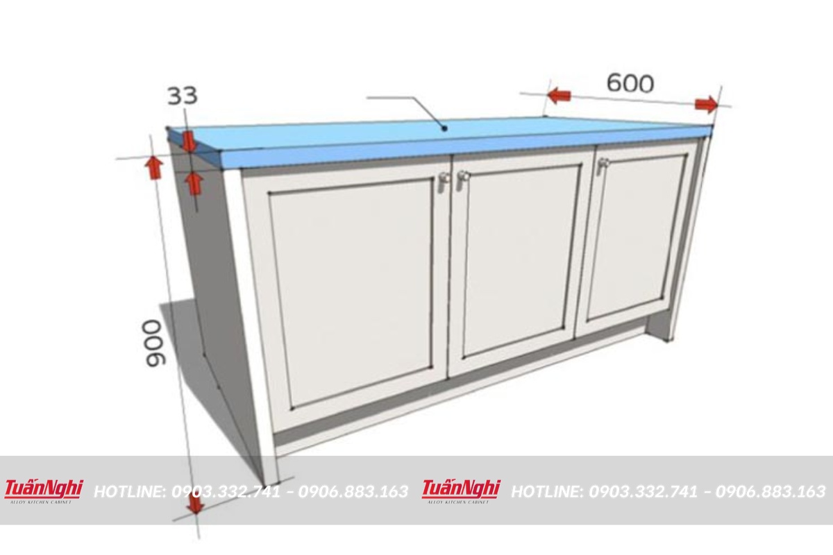 Kích thước mặt đá tủ bếp