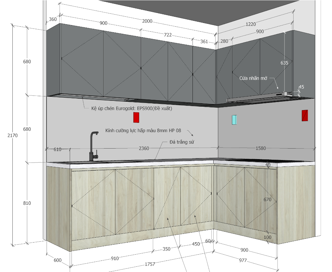 kich thuoc bếp tiêu chuẩn theo đúng phong thủy