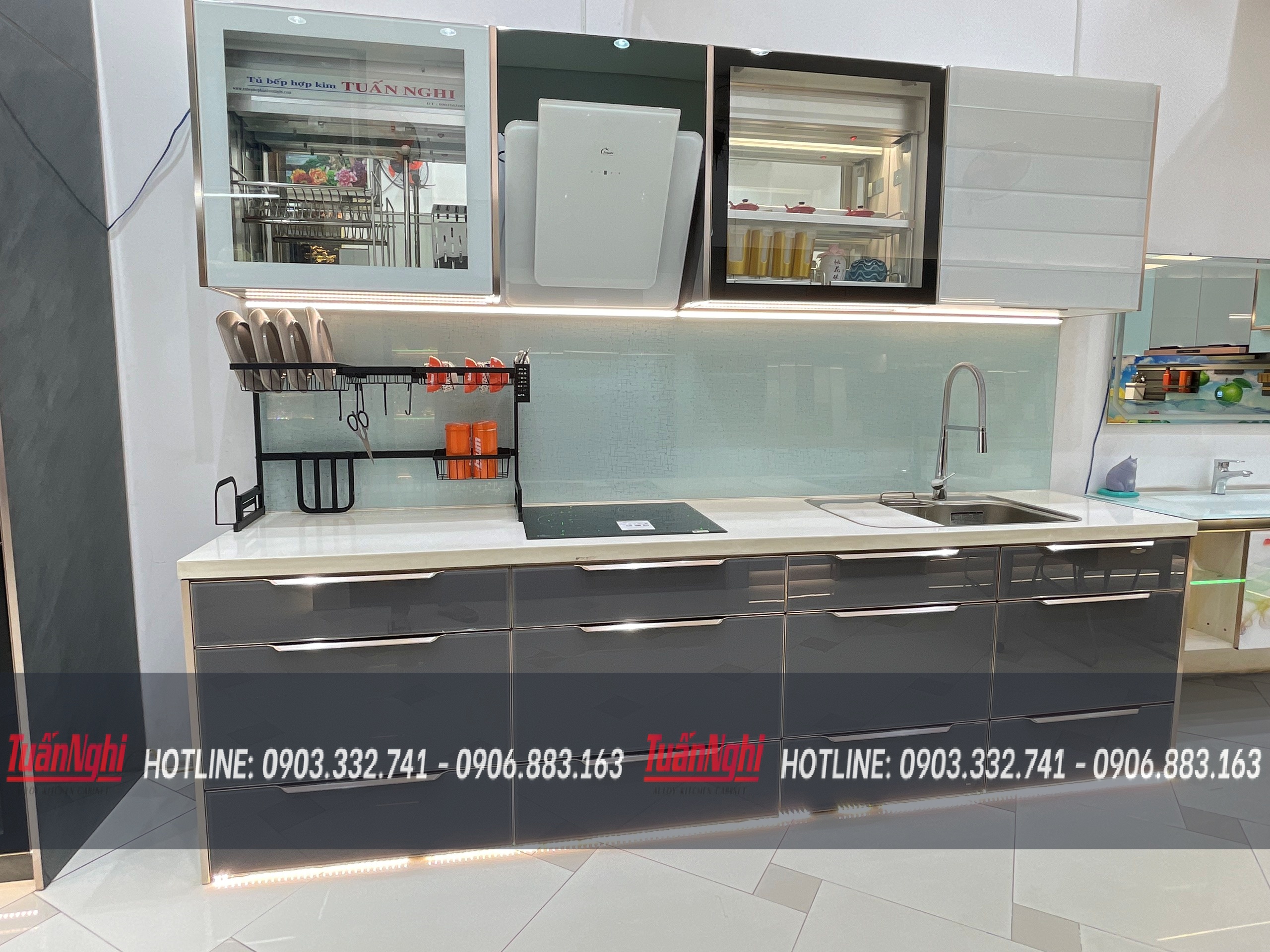 Tủ bếp chữ I hợp kim nhôm TB21 1 Tủ bếp chữ I hợp kim nhôm TB21