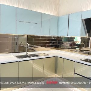 Tủ bếp chữ L hợp kim nhôm TB23