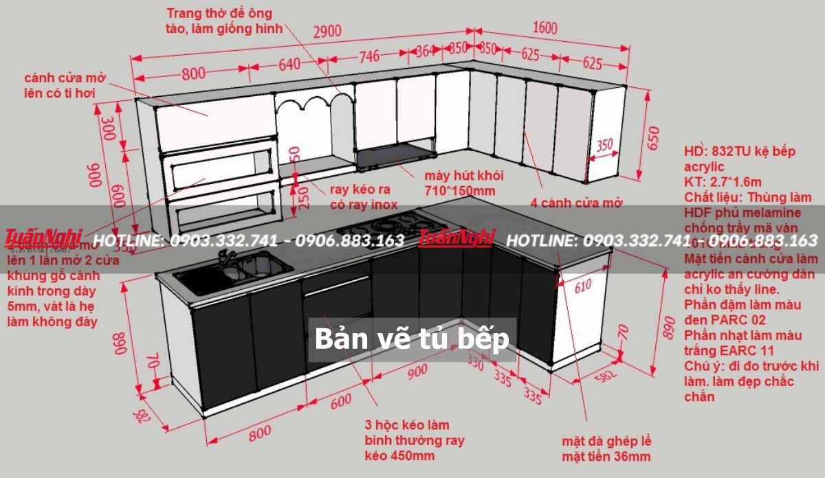 Bản vẽ tủ bếp