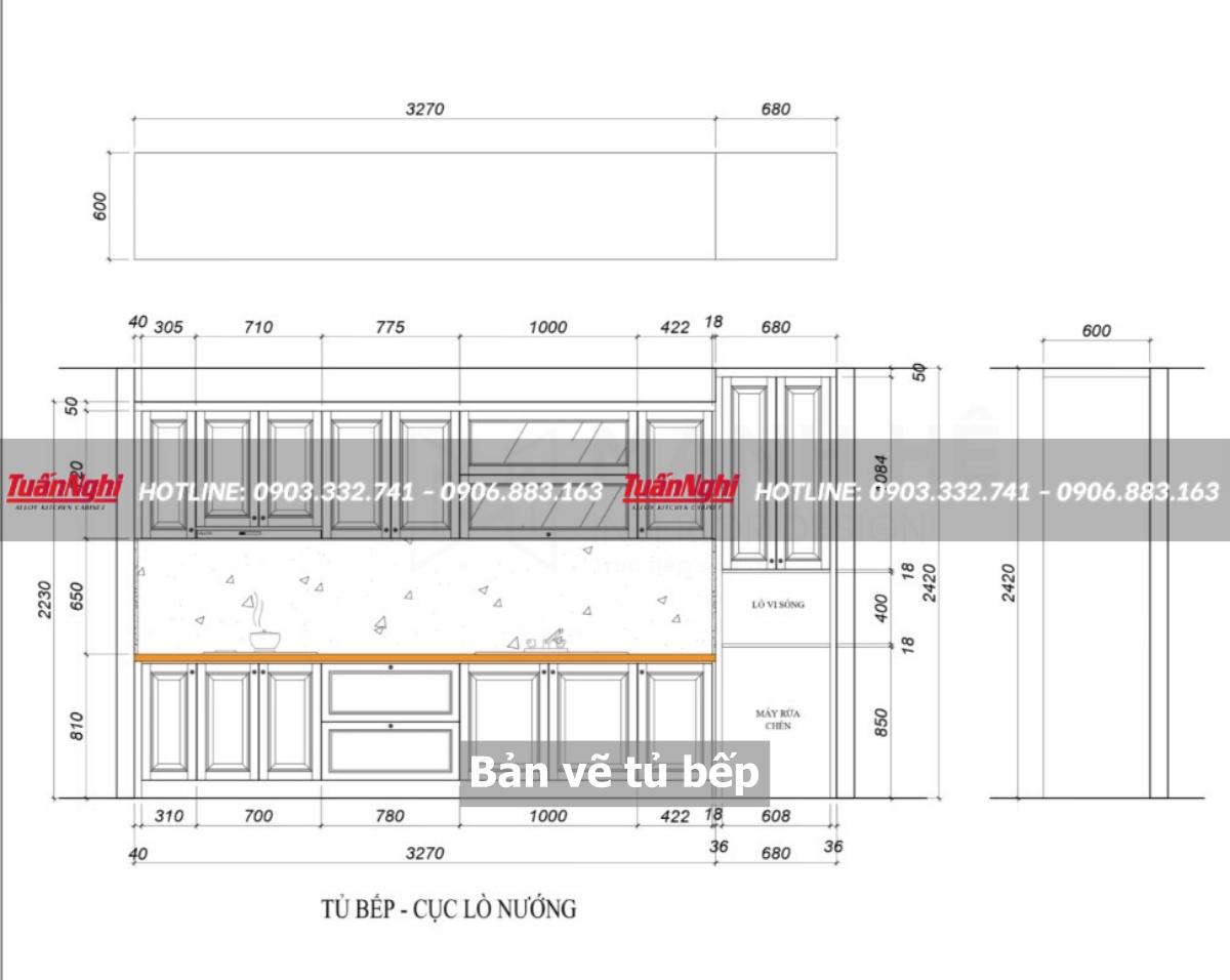 Bản vẽ tủ bếp