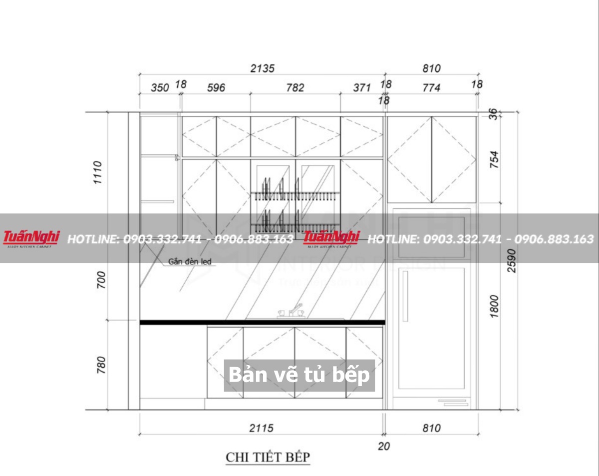 Bản vẽ tủ bếp