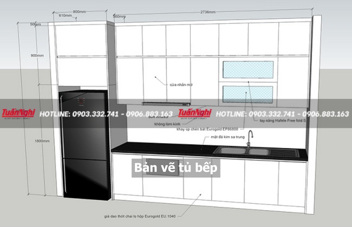 Bản vẽ tủ bếp