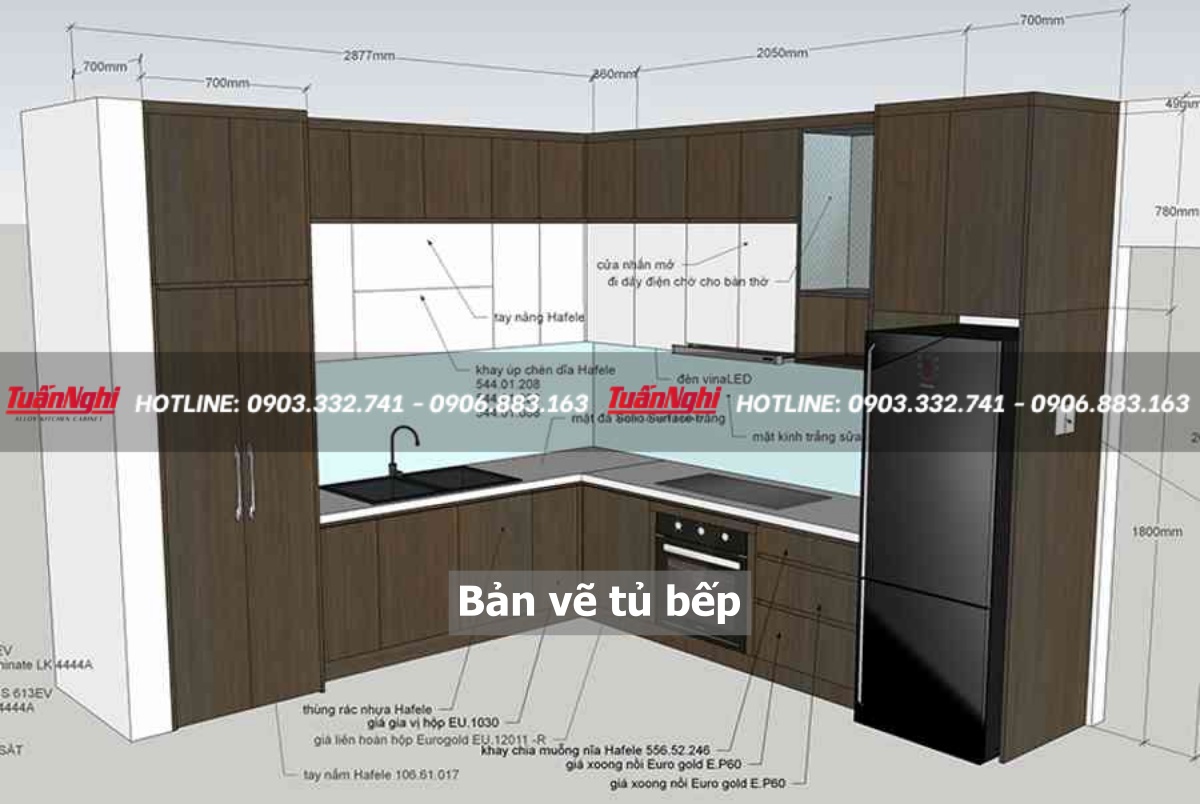 Bản vẽ tủ bếp