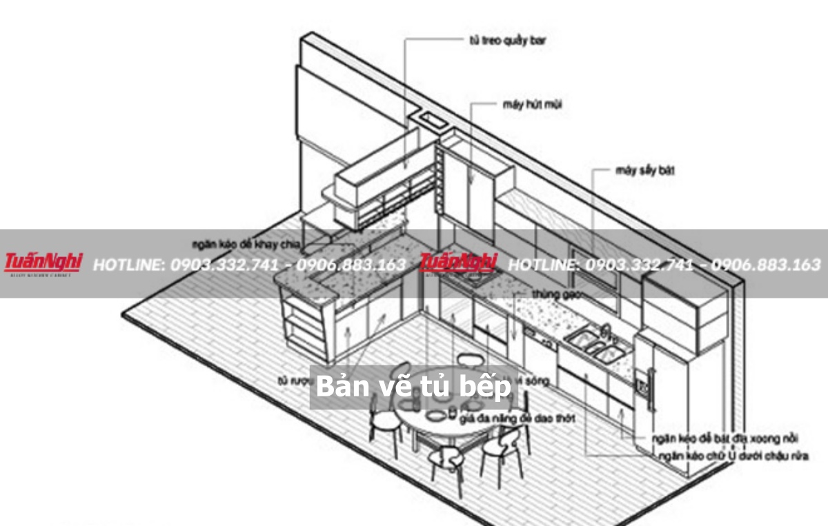 Bản vẽ tủ bếp