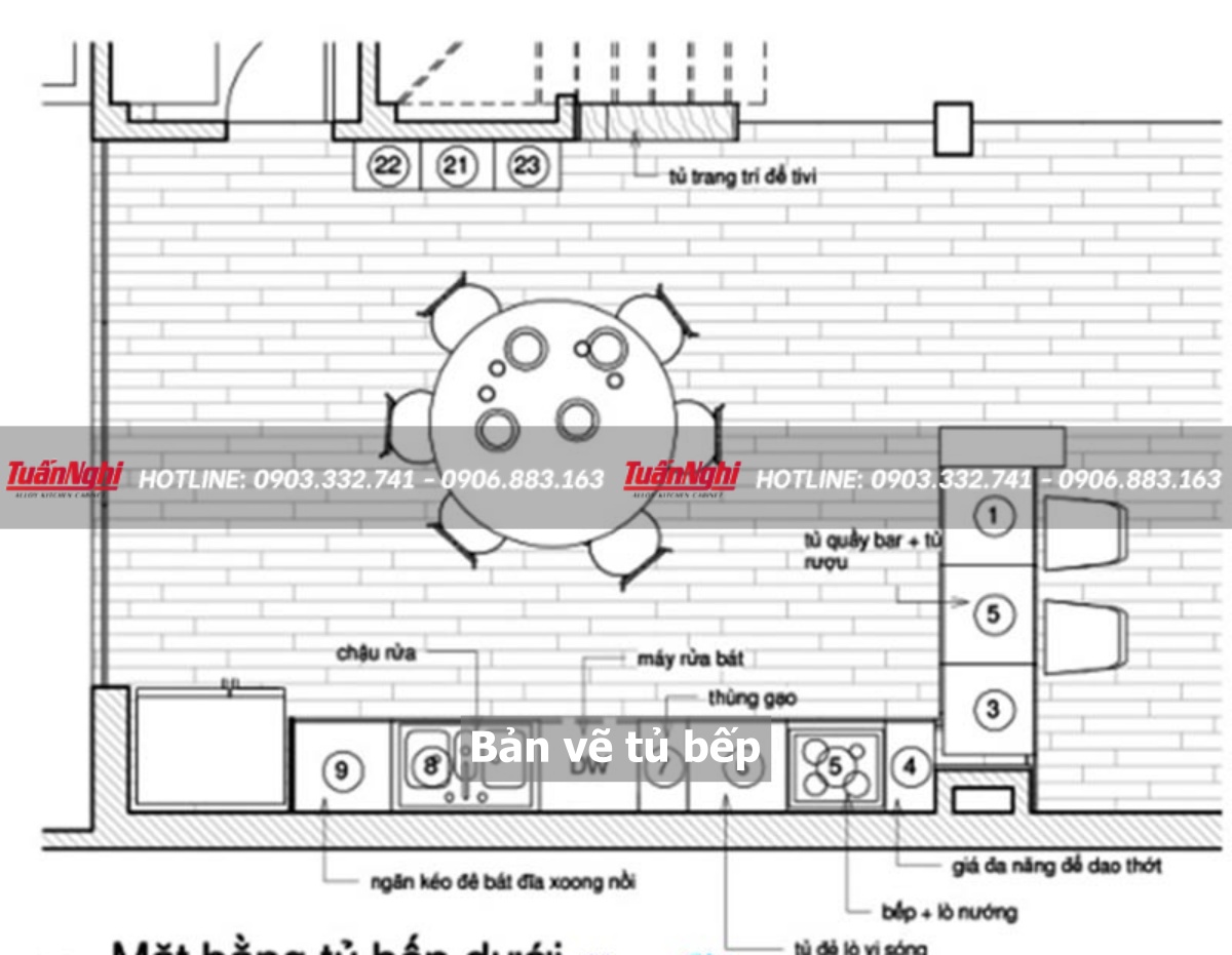 Bản vẽ tủ bếp