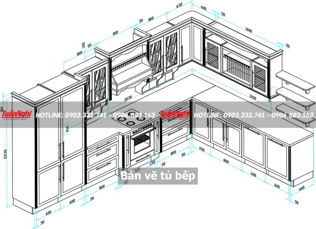 Bản vẽ tủ bếp