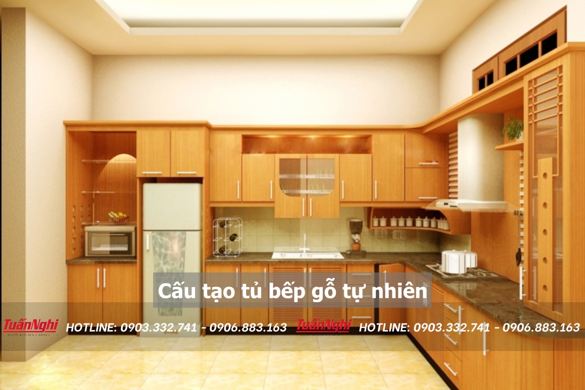 Cấu tạo tủ bếp gỗ tự nhiên
