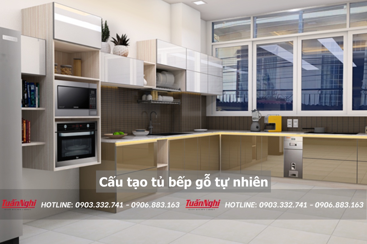 Cấu tạo tủ bếp gỗ tự nhiên