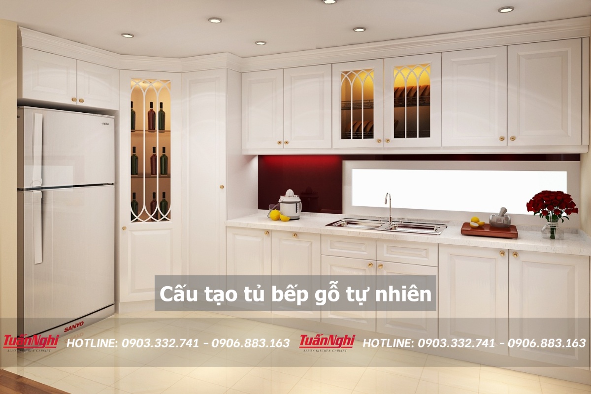 Cấu tạo tủ bếp gỗ tự nhiên
