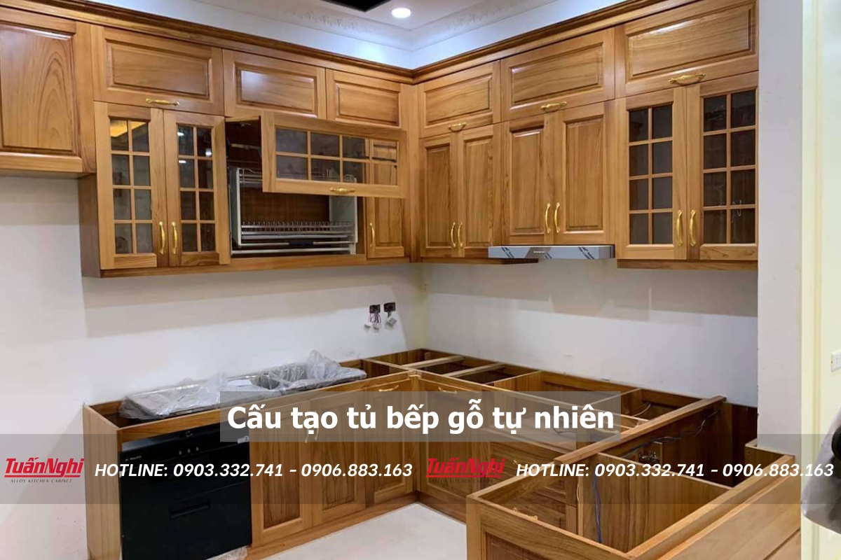 Cấu tạo tủ bếp gỗ tự nhiên
