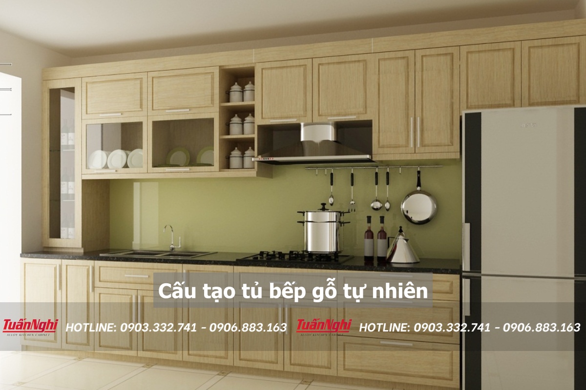 Cấu tạo tủ bếp gỗ tự nhiên