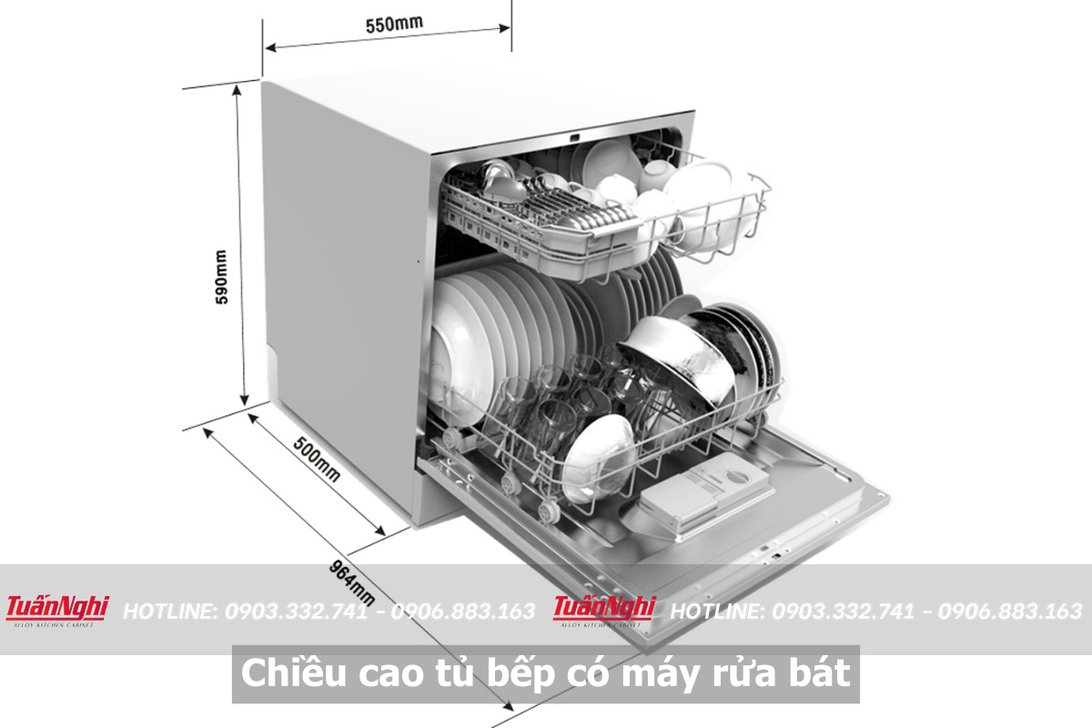 Kích Thước Chiều Cao Tủ Bếp Có Máy Rửa Bát - Tuấn Nghi 27 Chiều cao tủ bếp có máy rửa bát