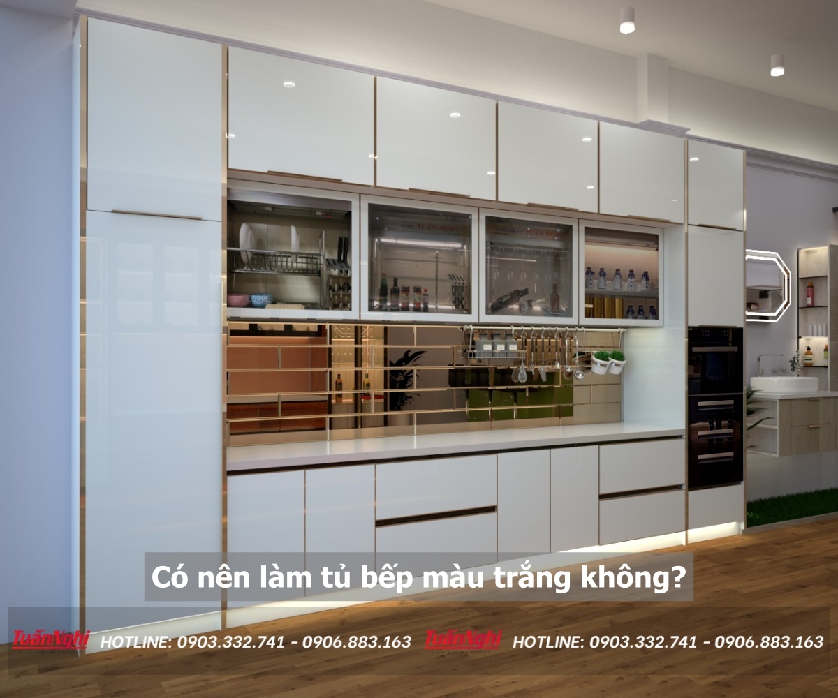 Có nên làm tủ bếp màu trắng không