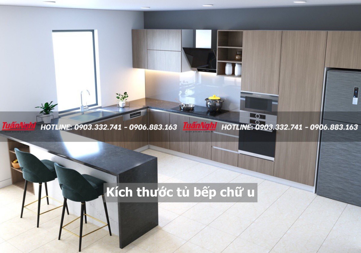 Kích thước tủ bếp chữ u
